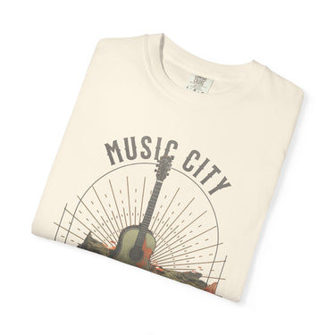 Nashville Music City Floral Comfort Colors Tee - Sunlit Funlit Country Music Tees